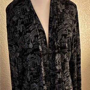 Chicos Addition Travelers Jacket. Black and light blue